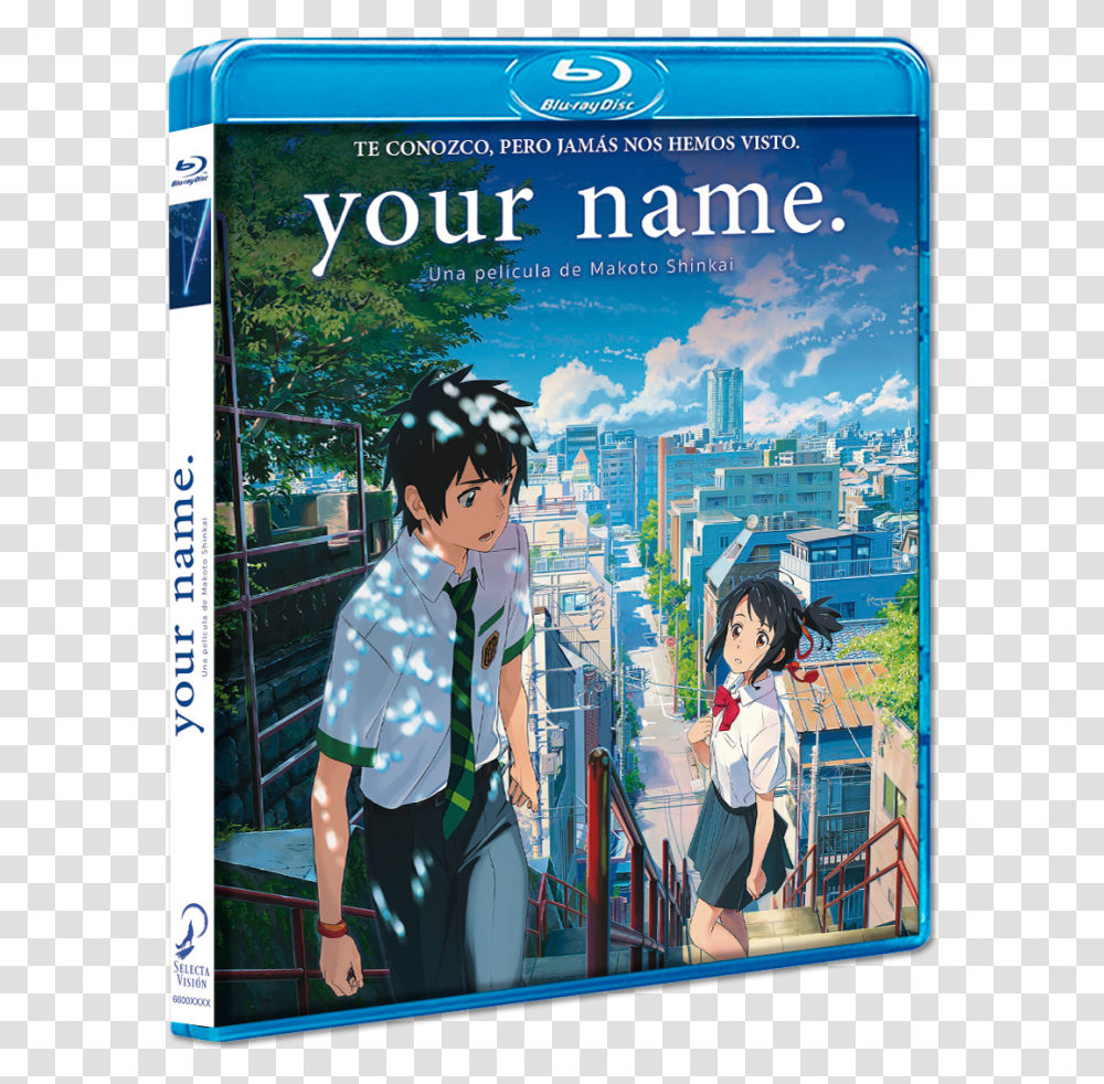 Tu Nombre Dvd Makoto Shinkai, Person, Human, Book, Poster Transparent Png