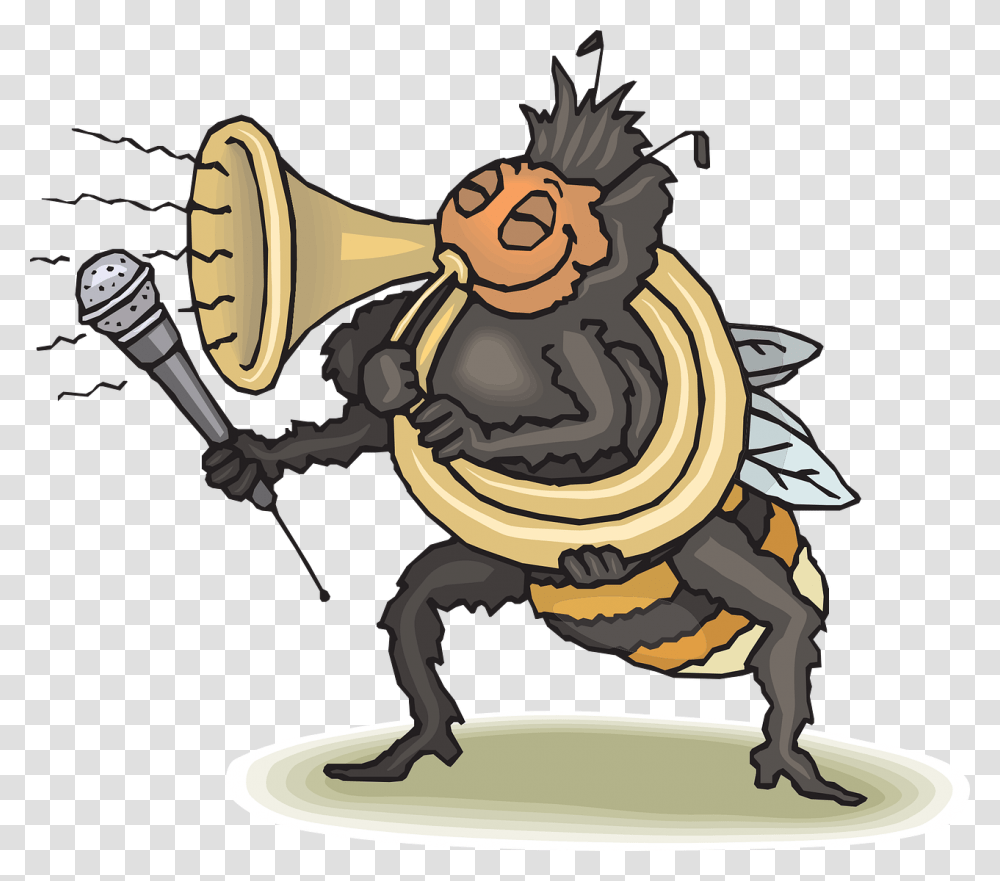 Tuba Bee With A Horn, Person, Human, Toy, Brass Section Transparent Png