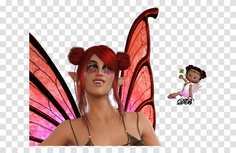 Tube Femme Elfe Papillon 3d Cartoon, Person, Costume, Leisure Activities Transparent Png