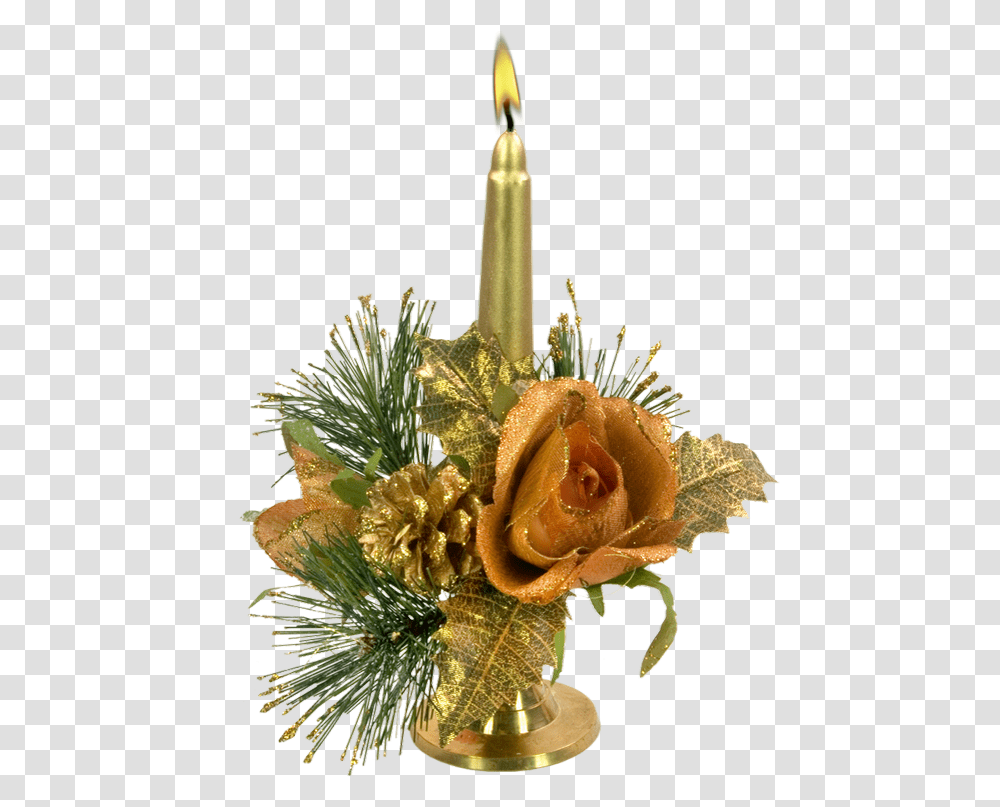 Tube Nol Bougie Christmas Candle Christmas Ornament, Plant, Flower, Blossom, Flower Arrangement Transparent Png