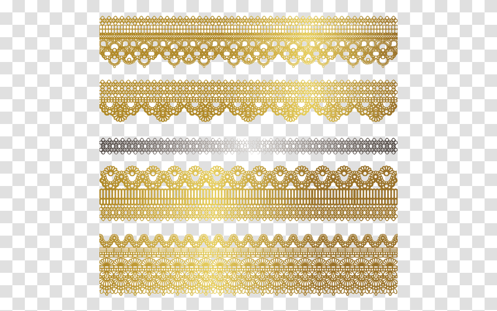 Tubes Deco Dentelle Wedding Lace Vector Gold Gold Lace Pattern, Rug Transparent Png