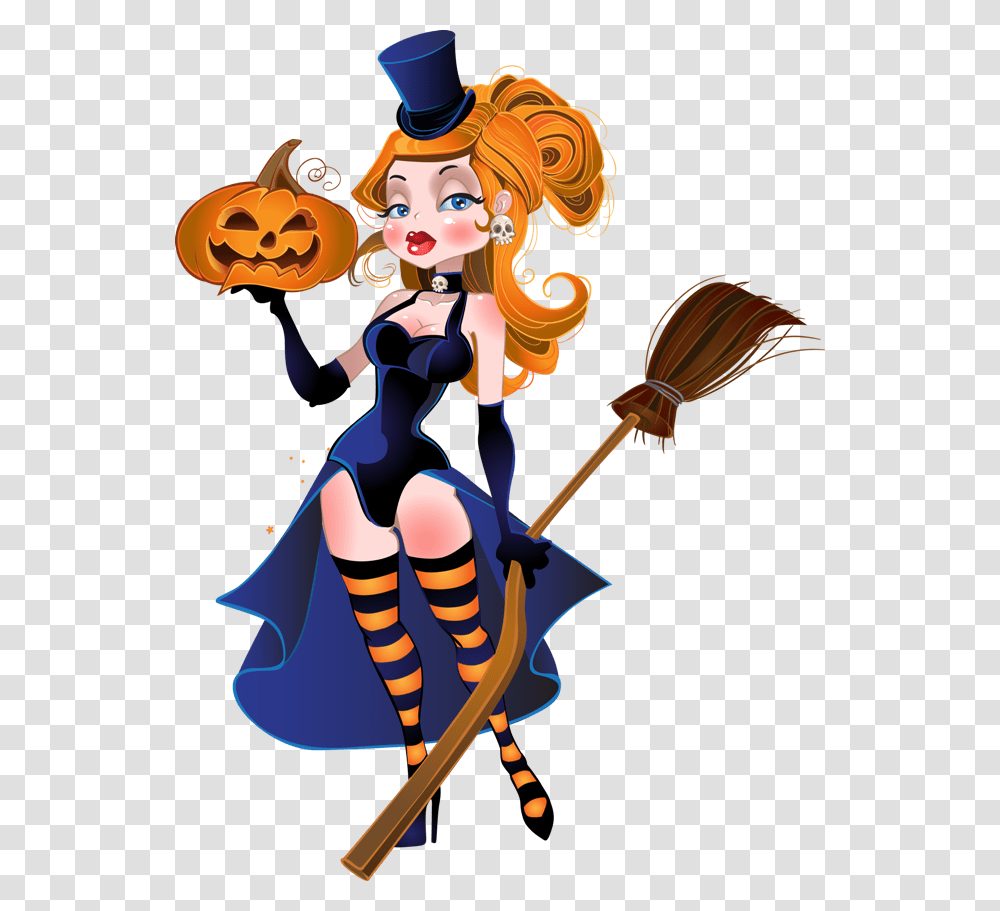 Tubes Halloween Pumpkin Teen Dcor Steampunk Witch Cliparts, Broom, Cleaning Transparent Png