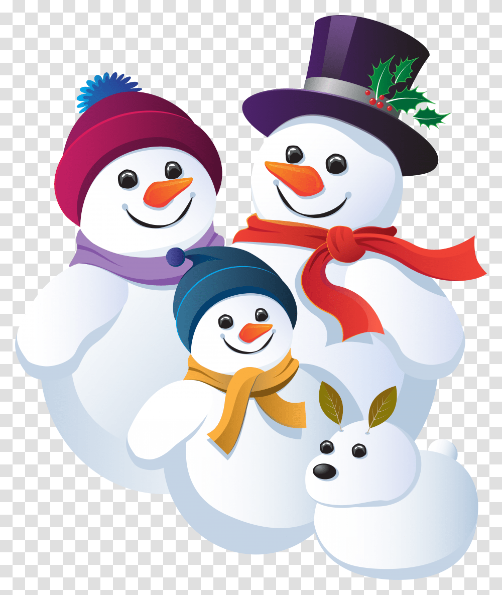 Tubes Noel Bonhommes De Neiges Snowman Family, Nature, Outdoors, Winter Transparent Png