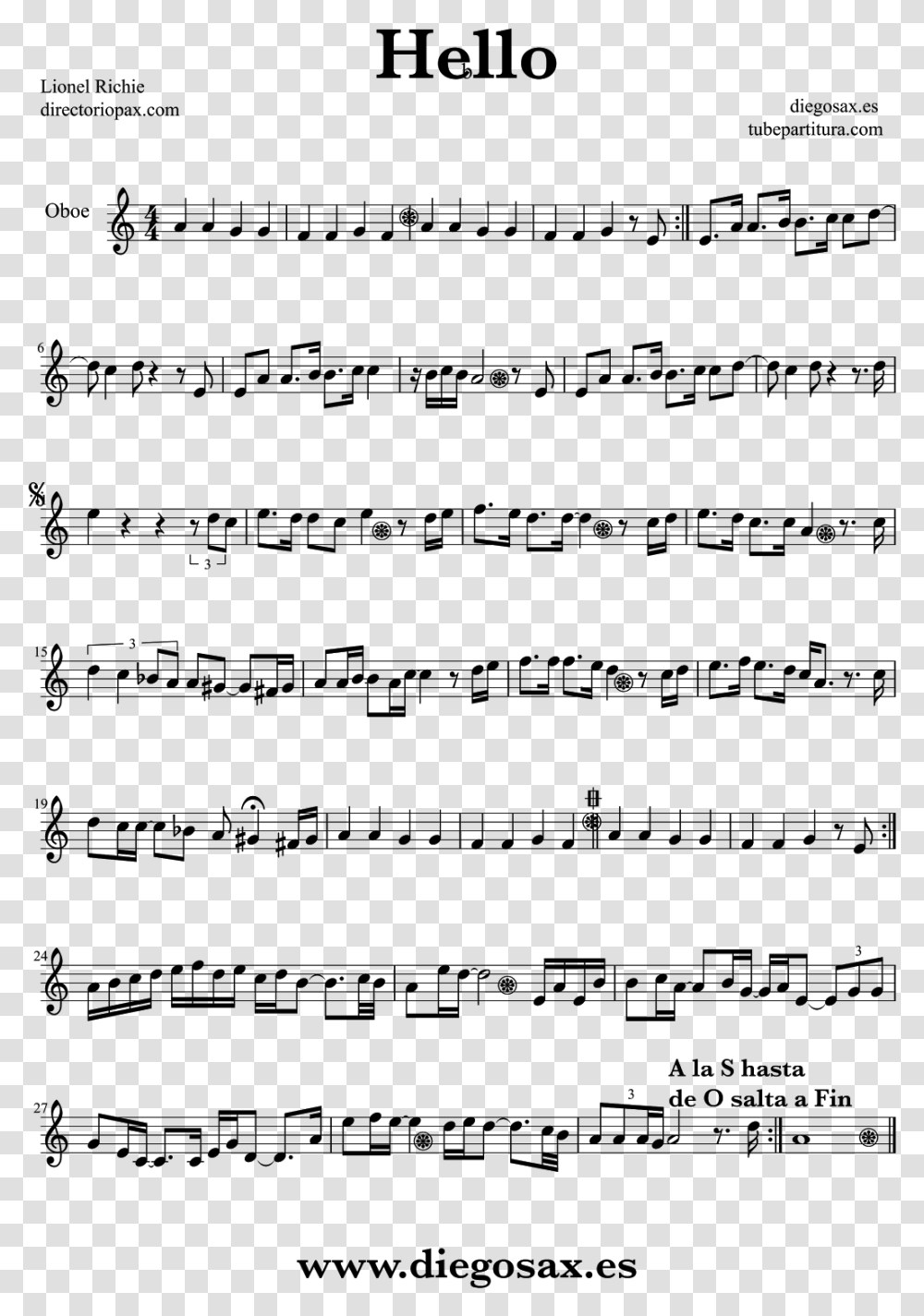 Tubescore Sheet Music For Oboe French Horn Sheet Music Pop, Gray, World Of Warcraft Transparent Png