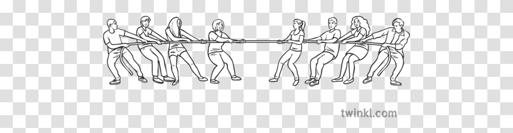 Tug Of War 8 People Science Ks3 Ks4 Bw For Adult, Person, Sport, Team Sport, Duel Transparent Png