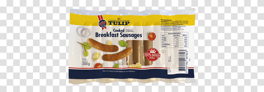 Tulip Breakfast Sausages 10x20g Folie China Frankfurter Wrstchen, Food, Menu, Snack, Flyer Transparent Png