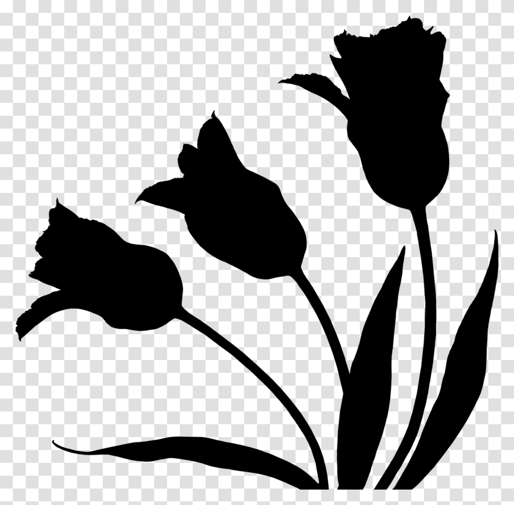Tulip Clip Art Plant Stem Leaf Silhouette Silhouette Tulip, Gray, World Of Warcraft Transparent Png