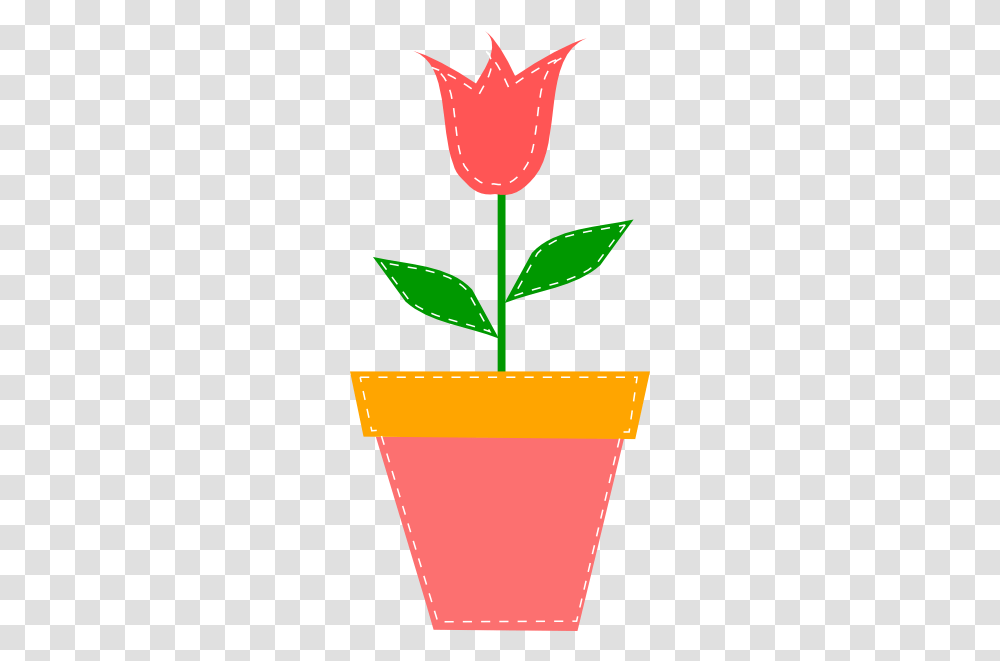 Tulip In Flower Pot Clip Art Vector Clip Art Flower In A Pot Clipart Background, Plant, Blossom, Symbol, Leaf Transparent Png