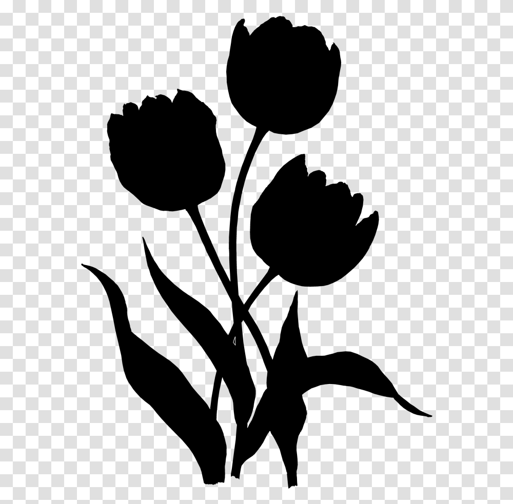 Tulip Rose Family Clip Art Plant Stem Leaf Tulp Silhouette, Gray, World Of Warcraft Transparent Png