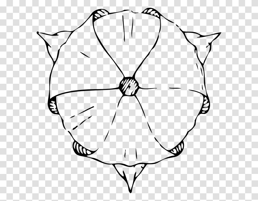 Tulip Top View Flower Art Deco Art Nouveau Tulip From The Top Drawing, Gray Transparent Png