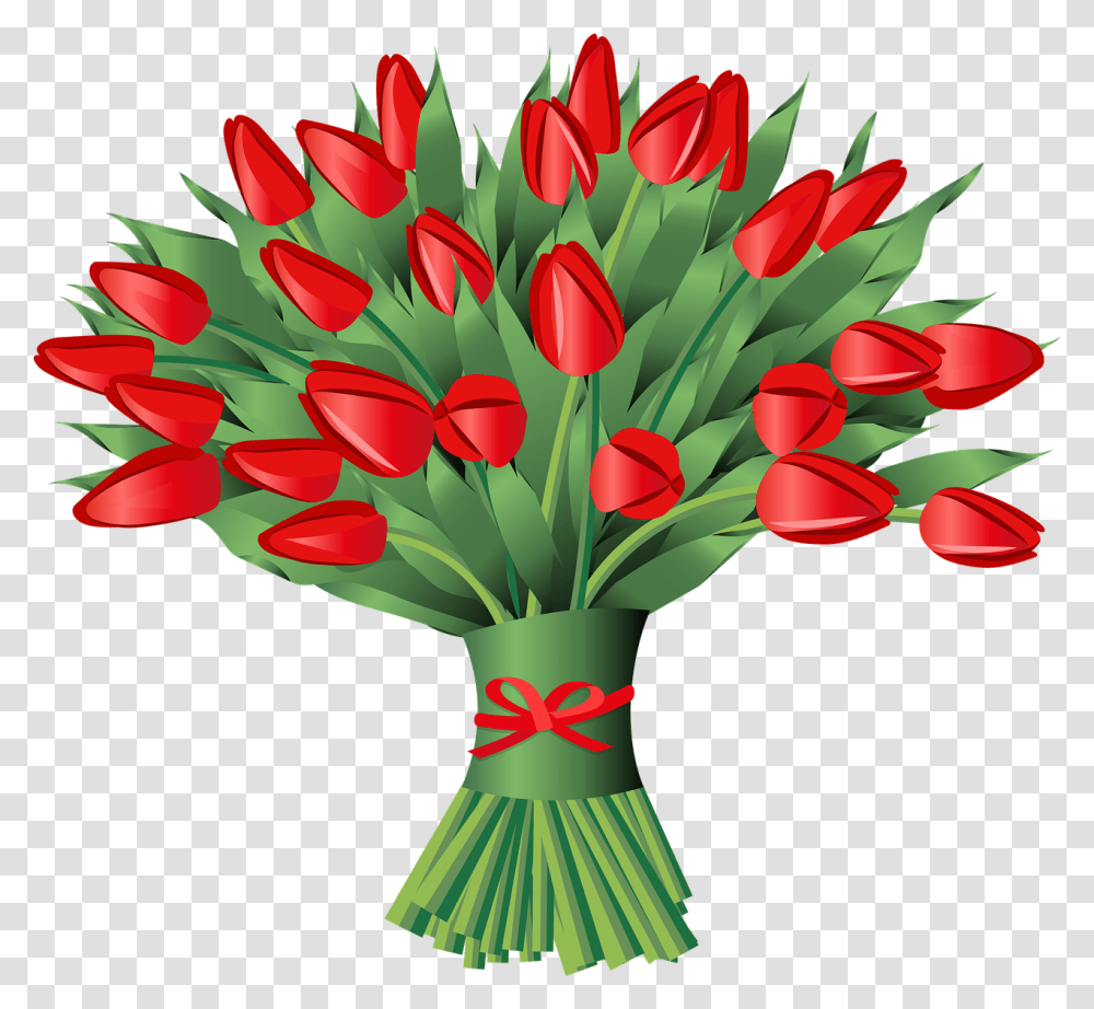Tulip Tulips Bouquet Greetings Free Vector Graphic On Pixabay Lovely, Plant, Flower, Blossom, Flower Bouquet Transparent Png