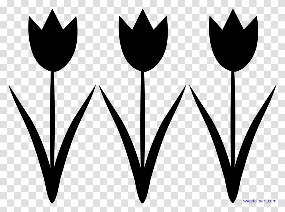 Tulips Black Silhouette Clip Art, Gray, World Of Warcraft Transparent Png