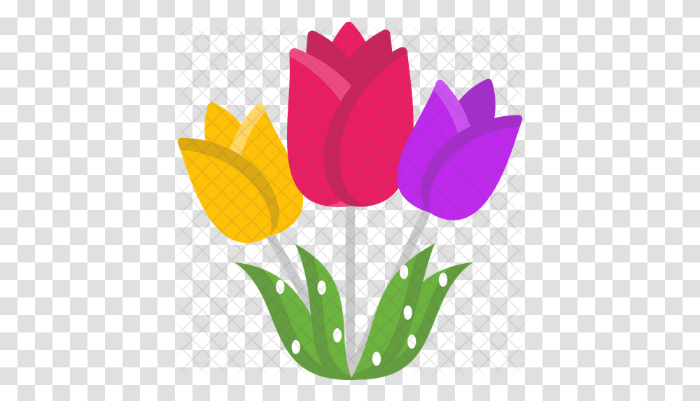 Tulips Icon Lovely, Plant, Flower, Blossom, Food Transparent Png