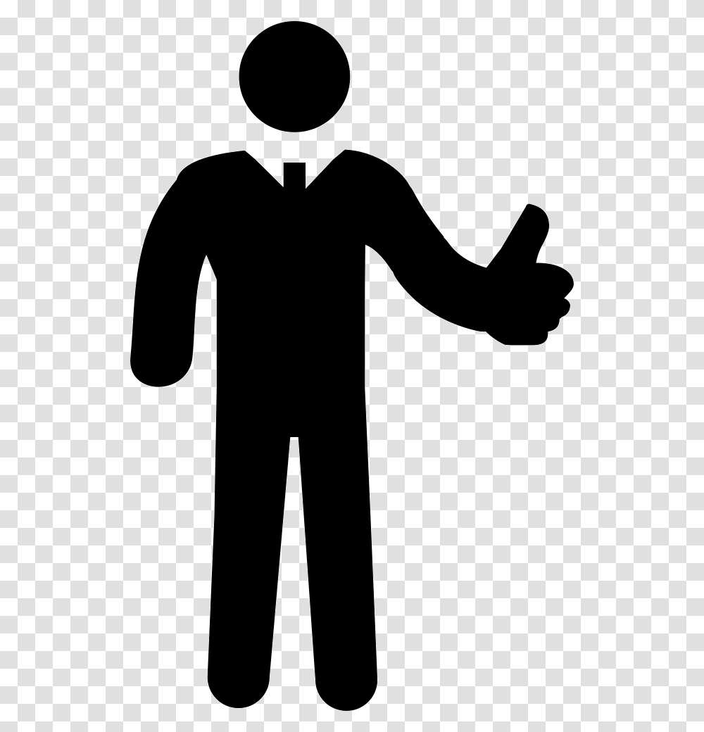 Tumb Up Business Man, Silhouette, Person, Hand, Stencil Transparent Png