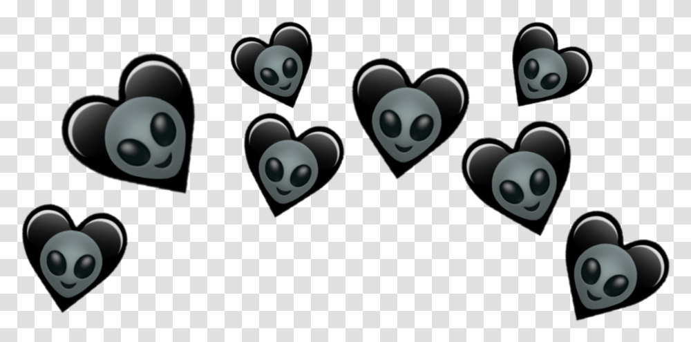 Tumblr Alien Black Heart Crown Emoji, Face, Sphere, Photography Transparent Png