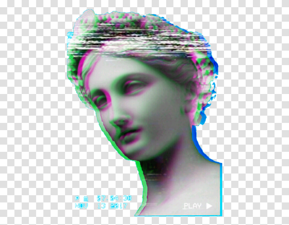 Tumblr And Vaporwave Image Vaporwave Statue, Head, Person, Face, Hair Transparent Png