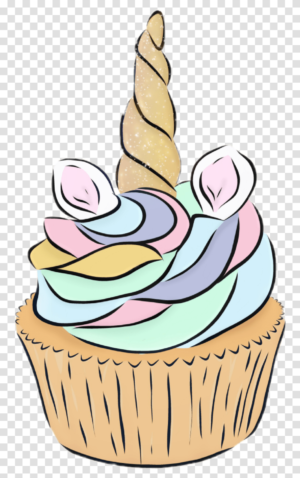 Tumblr Cupcake Unicorn Cupcake Clipart, Cream, Dessert, Food, Creme Transparent Png