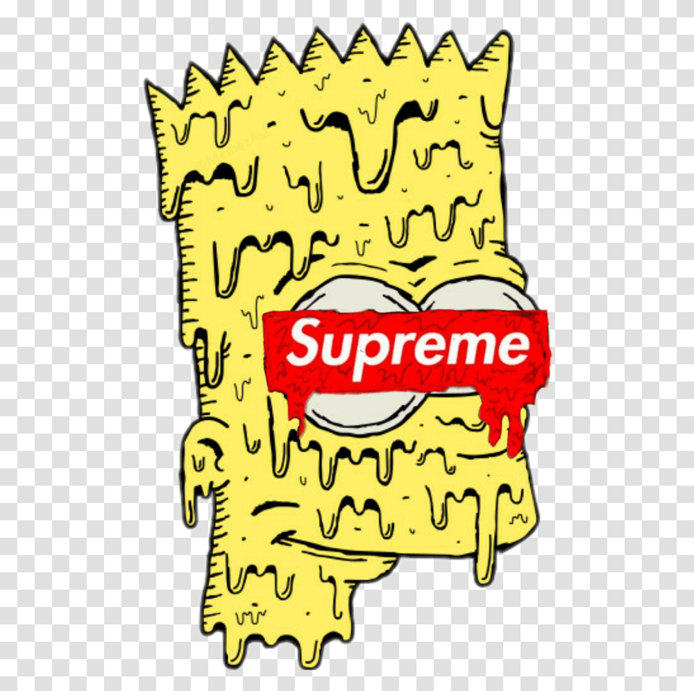 Tumblr Dope Pictures Posted By Michelle Anderson Supreme Bart Simpson, Text, Label, Food, Handwriting Transparent Png