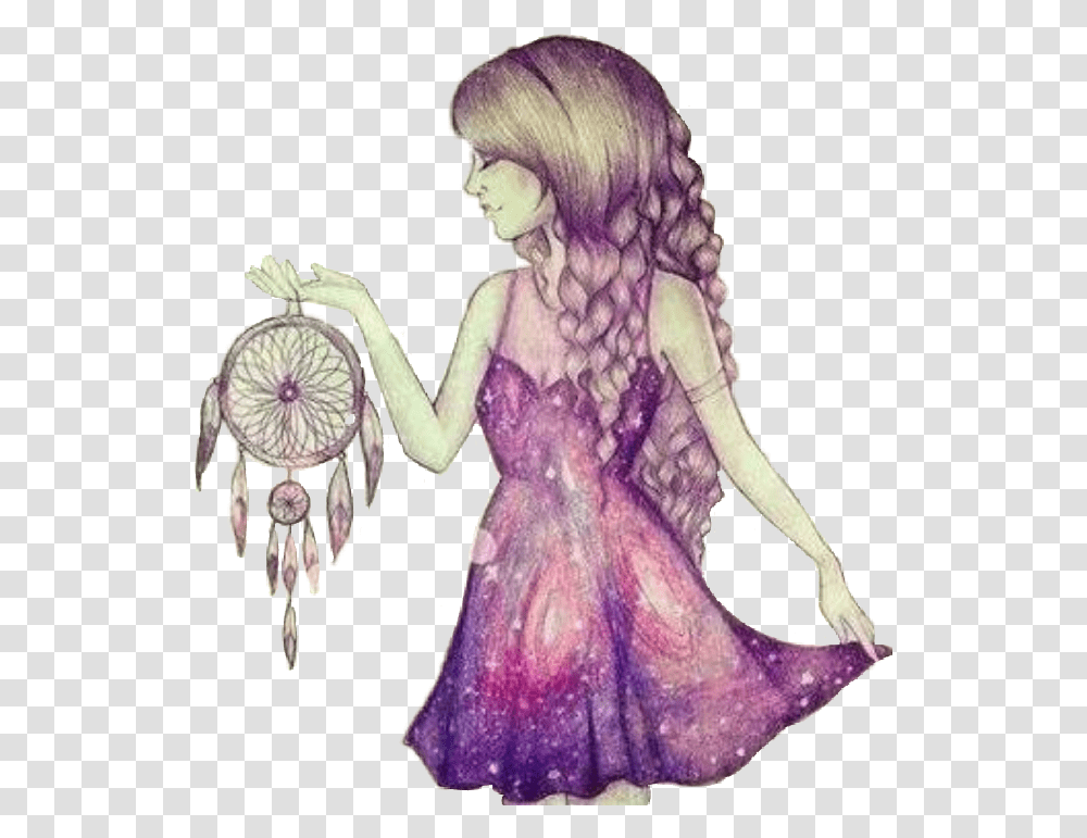 Tumblr Dreamcatchers Posted By Sarah Walker Galaxy Dream Catcher Drawing, Figurine, Doll, Toy, Person Transparent Png