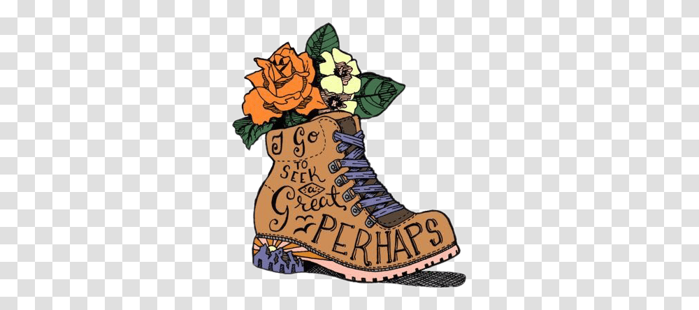 Tumblr Flores Flor Zapato Hipster Flowerfreetoedit, Apparel, Footwear, Boot Transparent Png