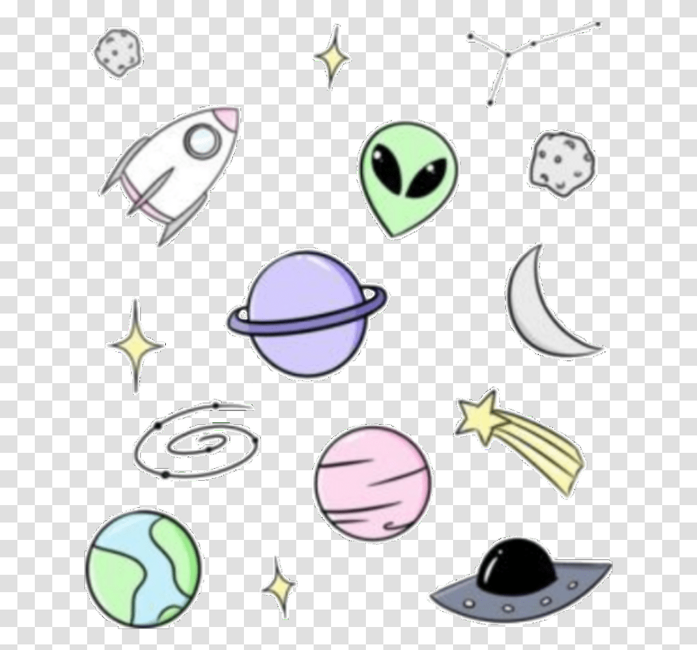Tumblr Galaxy Aliens Cute Kawaii Pastel Pastelcolors Pastel Aesthetic Design, Crowd, Banana Transparent Png