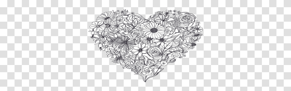 Tumblr Heart Coloring Flowers Grig3org Free, Chandelier, Lamp, Pattern, Floral Design Transparent Png