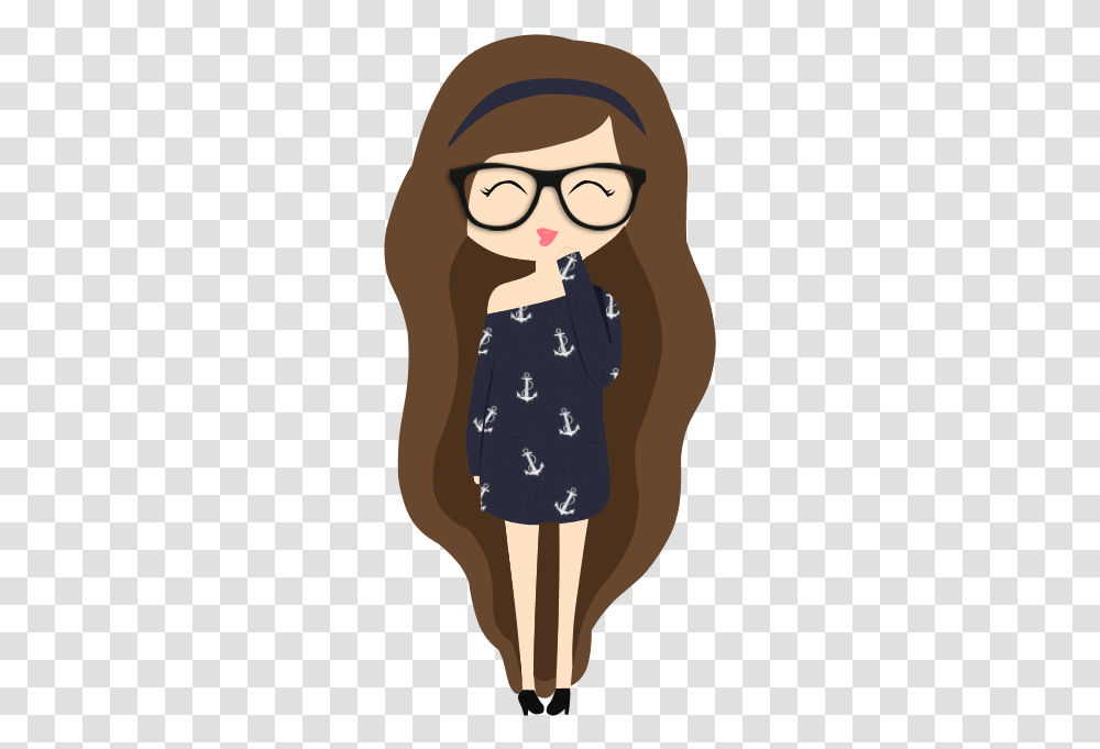 Tumblr Hipster Brown Hair Girl Clipart, Person, Human, Apparel Transparent Png