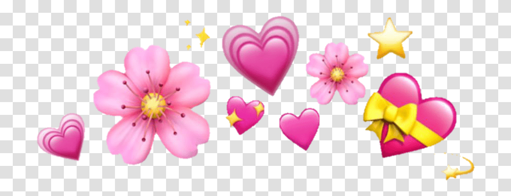 Tumblr Kawaii Crown Flower Sticker By Heart Crown Emoji, Plant, Blossom, Petal, Rubber Eraser Transparent Png