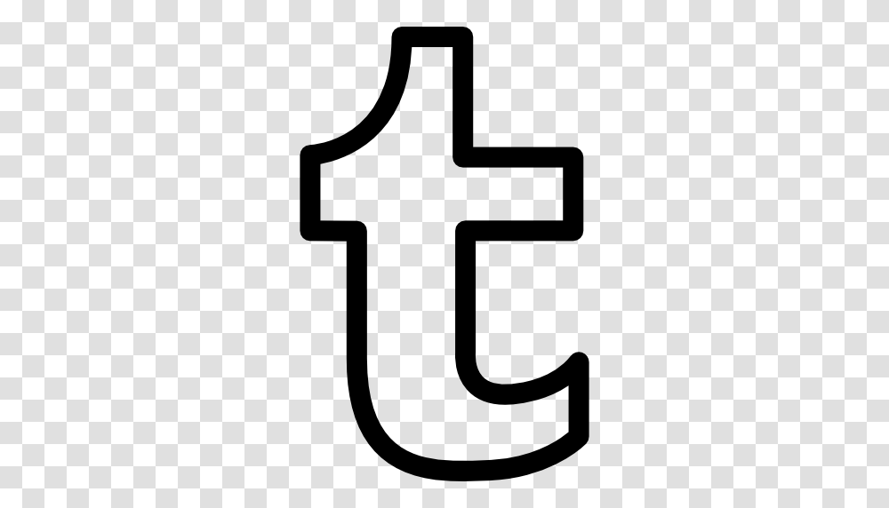 Tumblr Outlined Social Logo Symbol Of A Letter, Number, Alphabet, Trademark Transparent Png