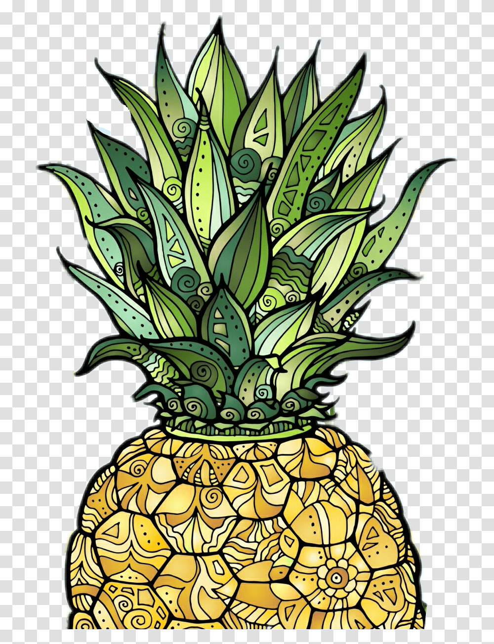 Tumblr Pineapple Pineapple, Plant, Fruit, Food, Bird Transparent Png