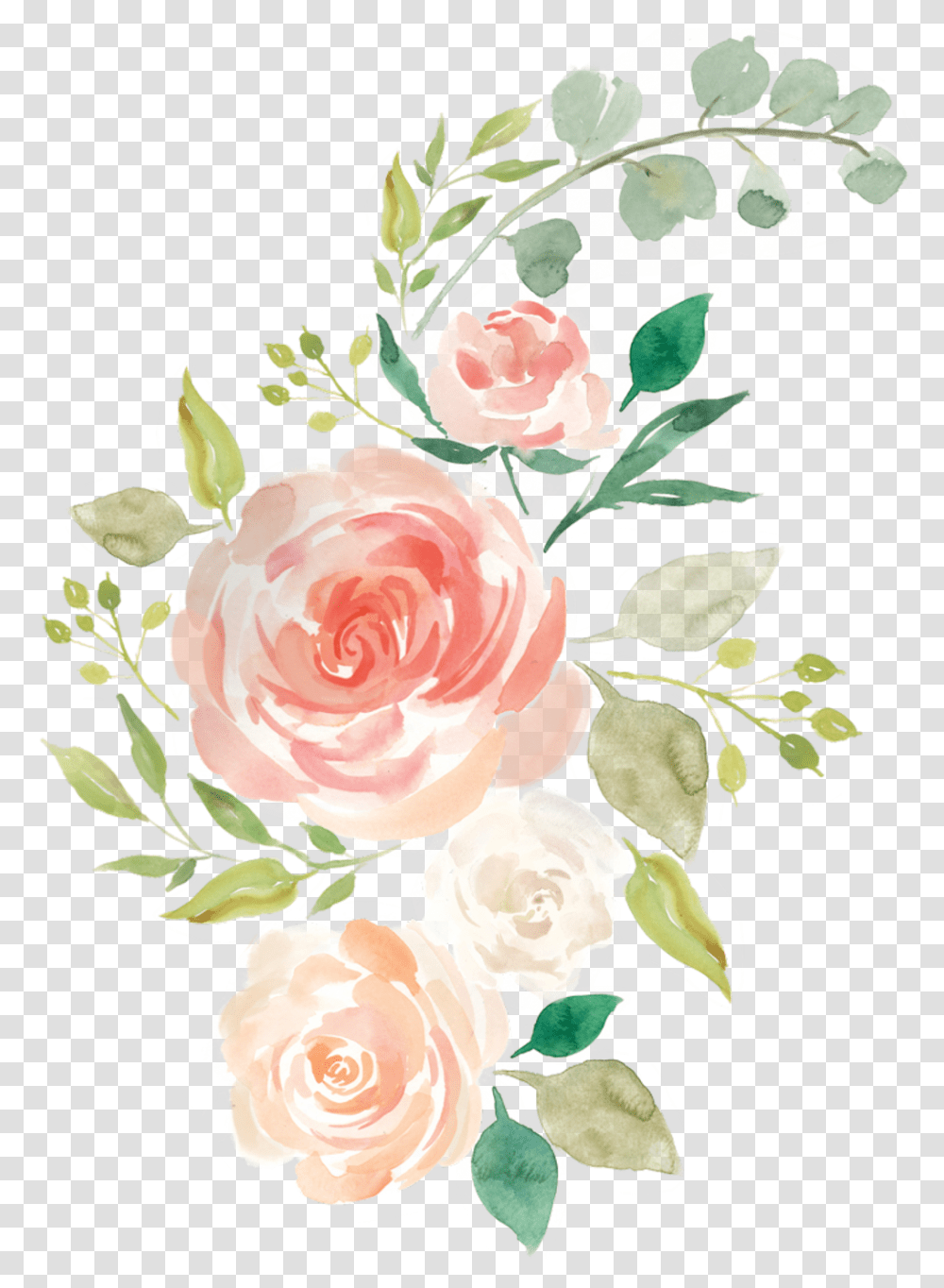 Tumblr Rose Pastel Watercolor Flower, Floral Design, Pattern Transparent Png