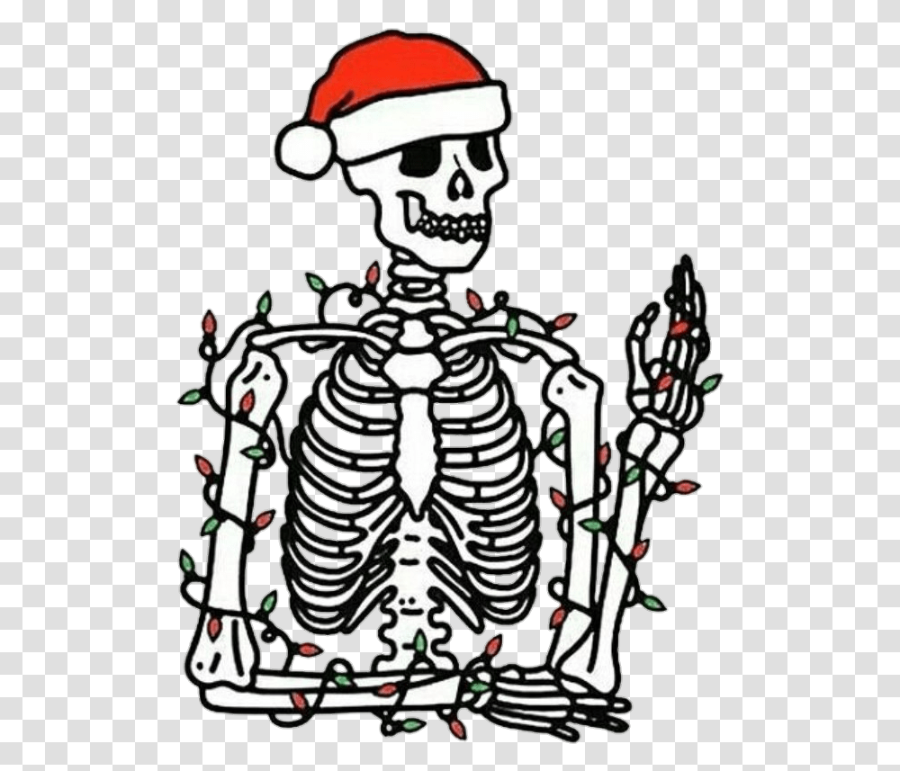 Tumblr Skeleton Bone Bones Skull Skulls You Re Dead Inside But Christmas, Text Transparent Png