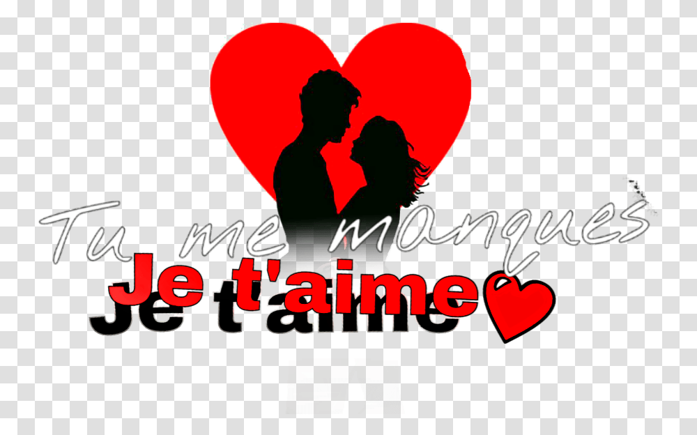 Tumemanques Imissyou Imissyou Jtm Jetaime Heart Couple Silhouette Love, Person, Human, Alphabet Transparent Png