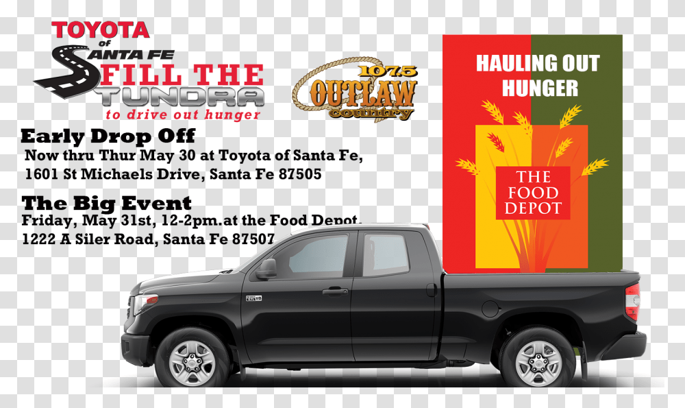 Tundra Food Drive Toyota Tundra, Pickup Truck, Vehicle, Transportation, Flyer Transparent Png