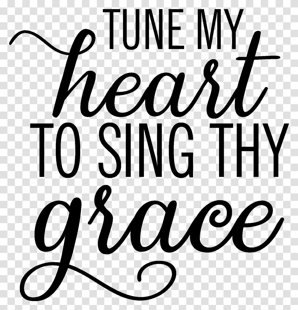 Tune My Heart To Sing Thy Grace Calligraphy, Gray, World Of Warcraft Transparent Png