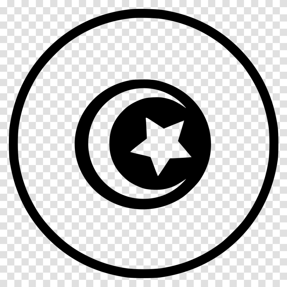 Tunisia Flag Tunisia Icon Black And White, Star Symbol, Rug Transparent Png