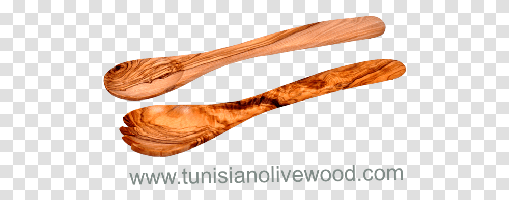 Tunisian Handcrafted Olive Wood Salad Servers Set Spoon, Cutlery, Weapon, Weaponry, Blade Transparent Png