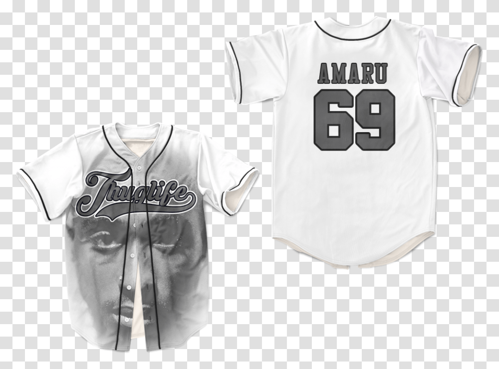 Tupac Shakur Makaveli Los Angeles Thug Life Baseball Jersey Amaru Dye Sub Short Sleeve, Clothing, Apparel, T-Shirt, Person Transparent Png
