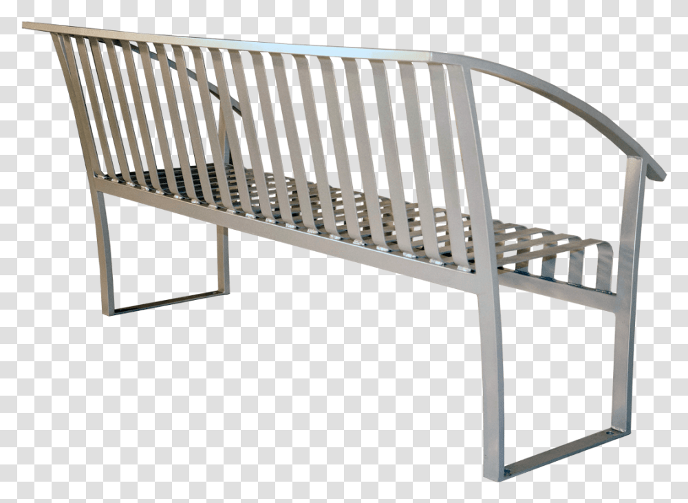 Turisno Park Bench All Metal Wishbone Site Furnishings Bench, Furniture, Crib, Couch, Fence Transparent Png