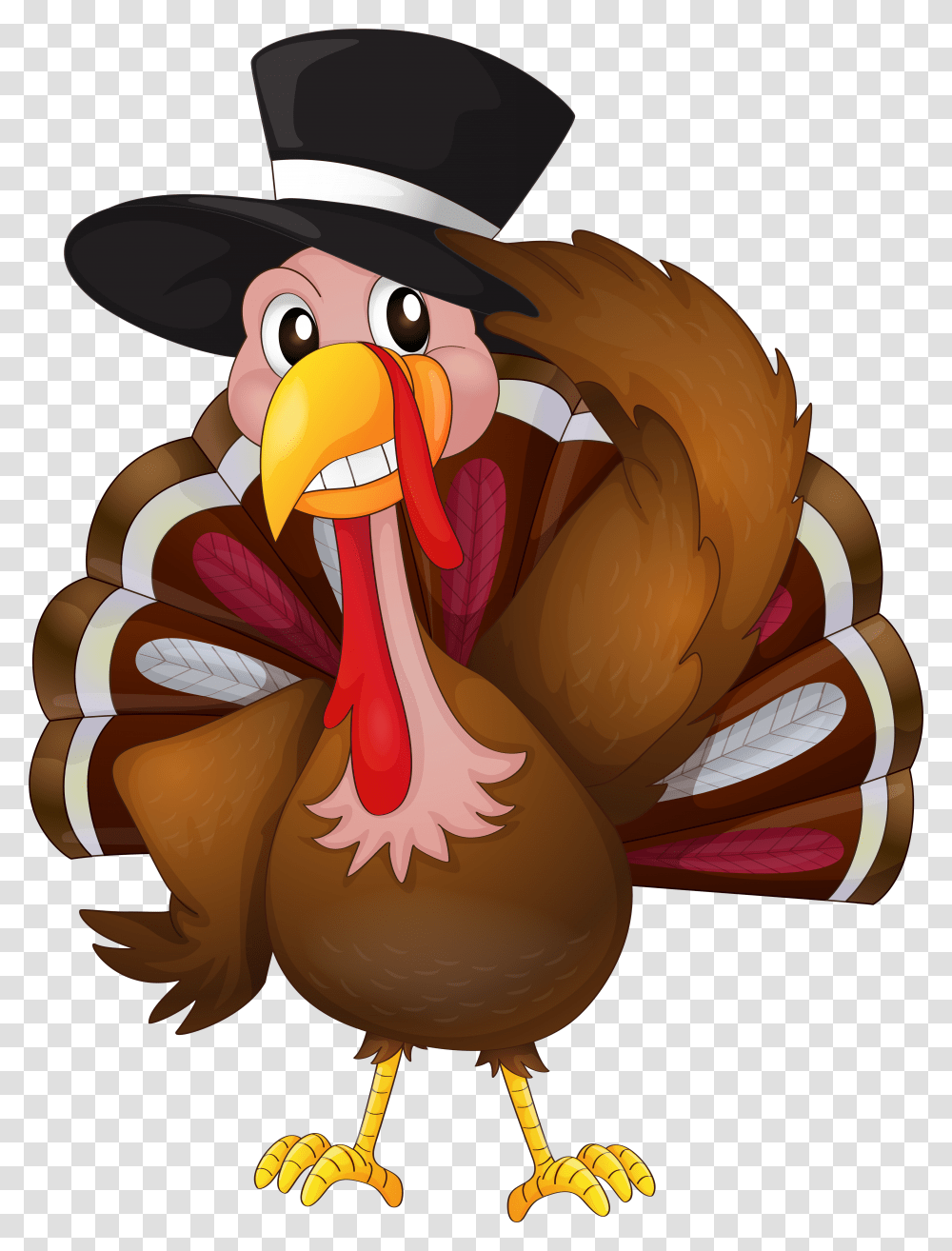 Turkey Cartoon Clipart Download Thanksgiving Turkey Background, Fowl, Bird, Animal, Poultry Transparent Png