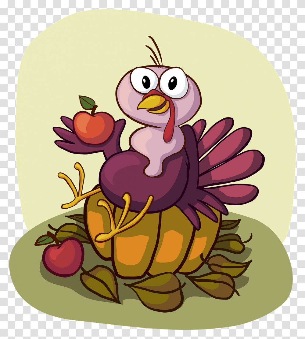 Turkey Cute Sitting Pumpkin Apple Happy Smile No Need To Count Calories Today Just Your Blessings, Bird, Animal, Meal, Food Transparent Png