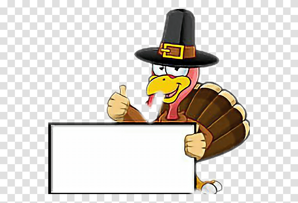 Turkey Pavo Thanksgiving Cartoon Turkey Holding Sign, Apparel, Performer, Hat Transparent Png