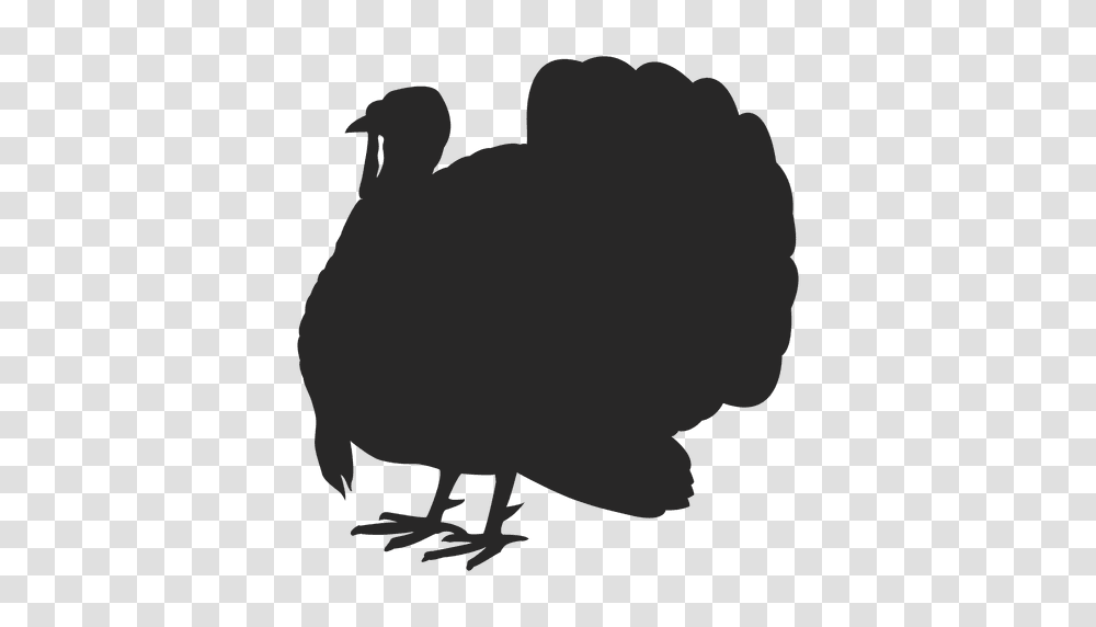 Turkey Standing Silhouette, Animal, Bird, Fowl, Turkey Bird Transparent Png