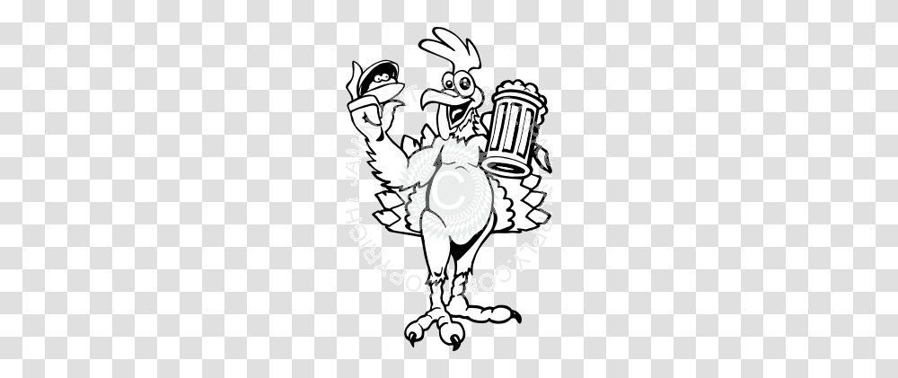 Turkey With Clam And Beer, Stencil, Eagle, Bird Transparent Png