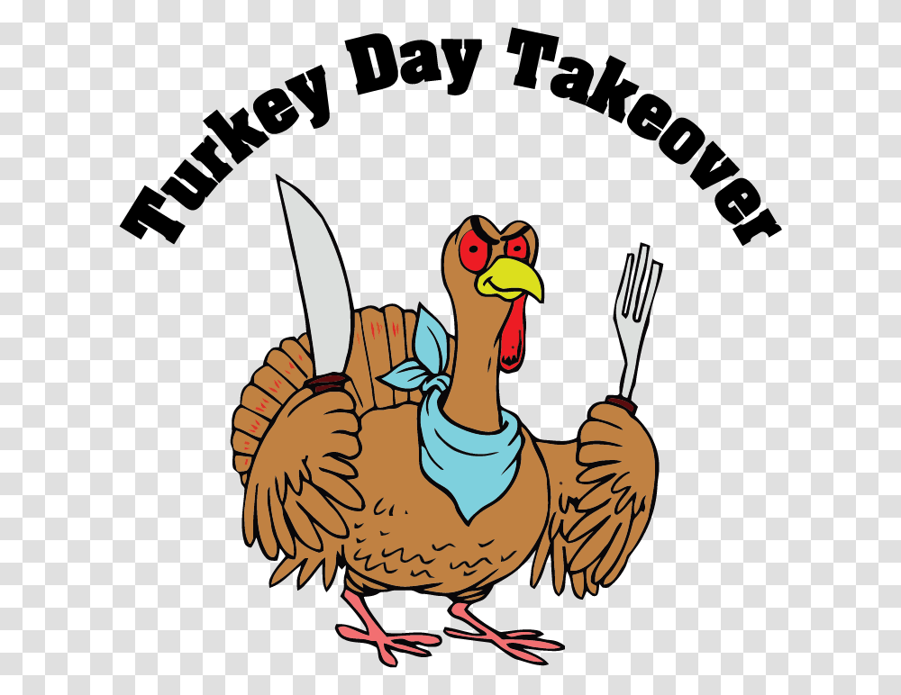 Turkey With Fork And Knife, Bird, Animal, Turkey Bird, Poultry Transparent Png
