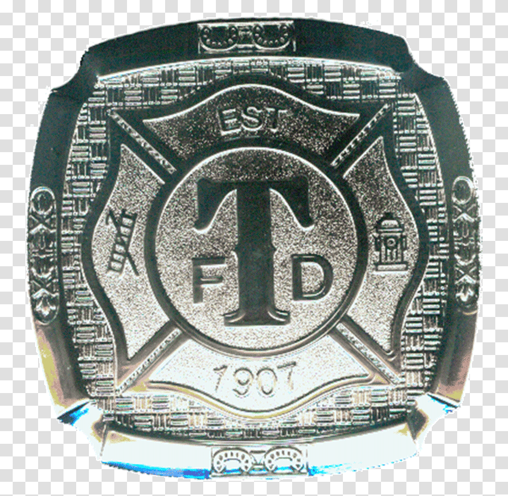 Turlock Fire Silver Belt Buckle Emblem, Logo, Trademark, Badge Transparent Png