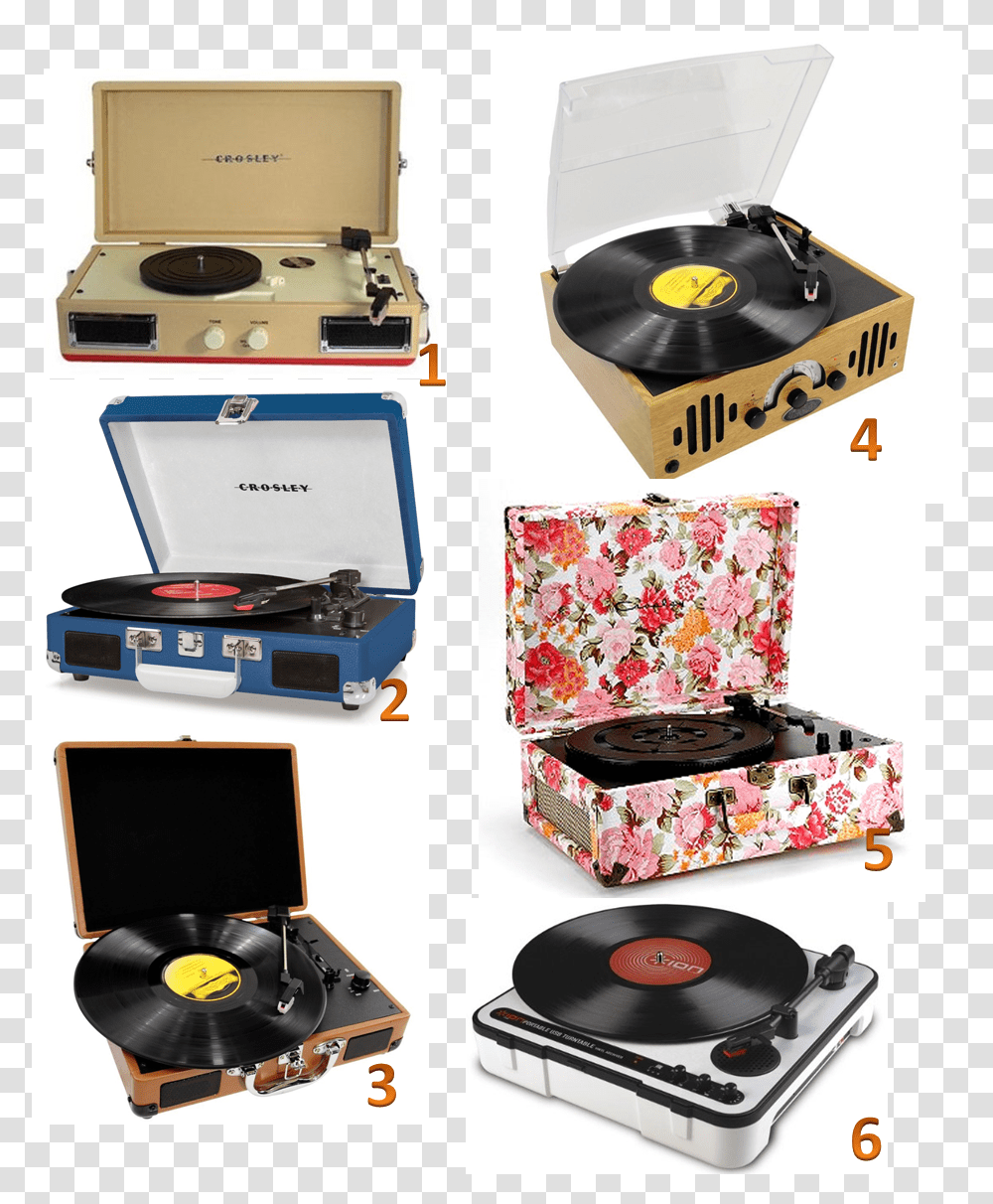 Turntables Crosley Pink Floral Record Player, Cd Player, Electronics, Disk, Dvd Transparent Png