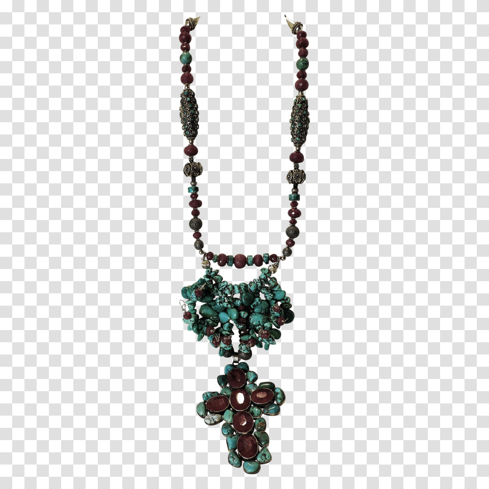 Turquoise And Faceted Genuine Ruby Necklace Crown Of Thorns, Tree, Plant, Ornament, Accessories Transparent Png
