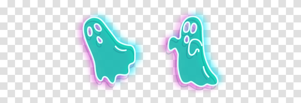 Turquoise Ghost Neon Cursor - Custom Language, Purple, Heart, Food, Text Transparent Png