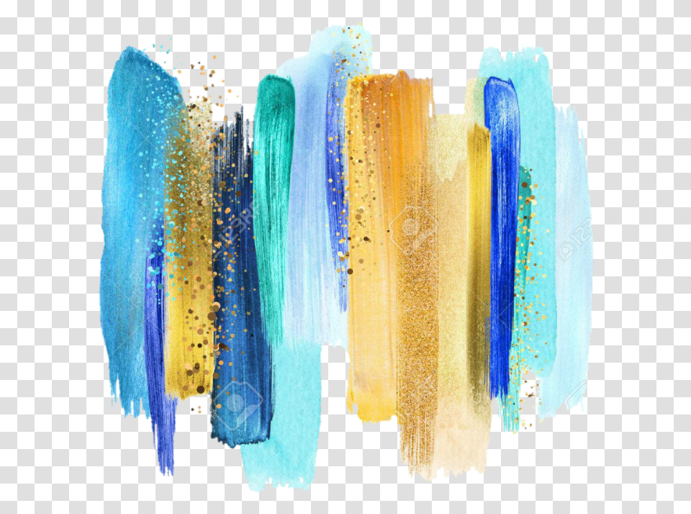 Turquoise Smear Smudge Painting Paint Blue Gold Watercolor, Crystal, Dye, Mineral, Stain Transparent Png